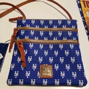 NWT Mets Dooney & Bourke Triple Zip Crossbody